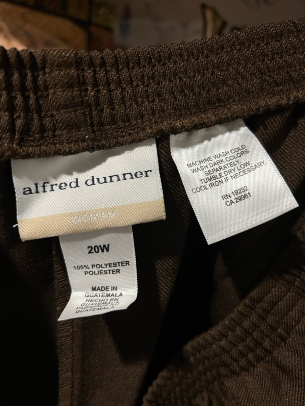Alfred Dunner Brown Wide-Leg Elastic-Waist Pants - Picture 3 of 7